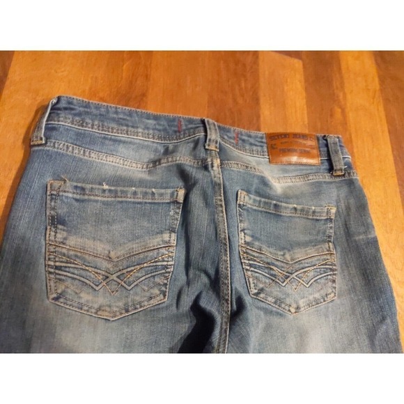 Seven 7 Straight Fit Medium Wash Denim Jeans Mens 30 x 30 Embroidered Stretch - Picture 5 of 6